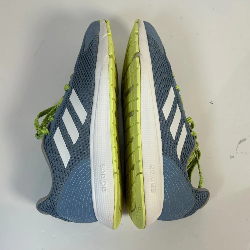 Adidas‎ Duramo 9 Mens Running Shoes Blue Grey Lime Green EE9931 Size 8.5